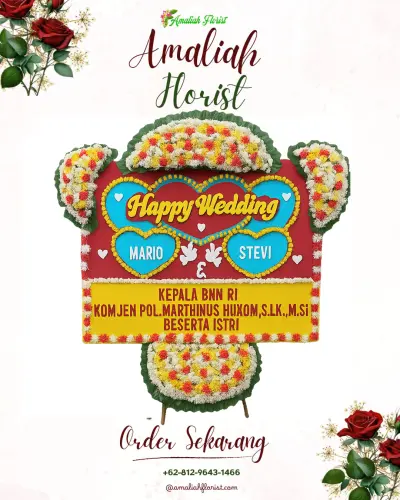 Karangan Papan Bunga Pernikahan di Pasar Manggis